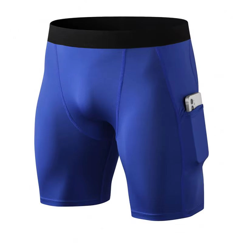 Custom Athletic Booty Compression Jogger Workout Sports Cycling Running Men Boxer Sweat Gym Biker Shorts with Pocket