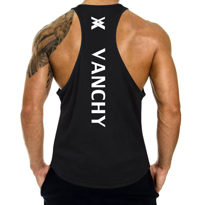 Men'S Running Training Muscle Tank Top European and American Waistcoat Sleeveless Top Quick Drying Tank Top