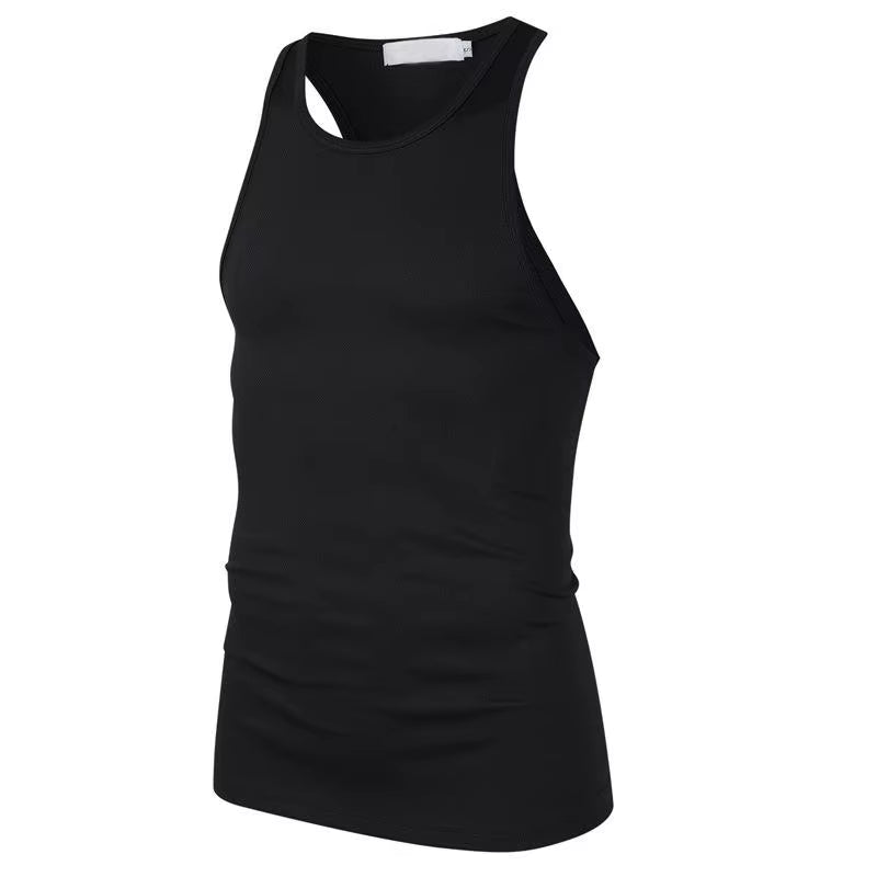 Men'S Running Training Muscle Tank Top European and American Waistcoat Sleeveless Top Quick Drying Tank Top