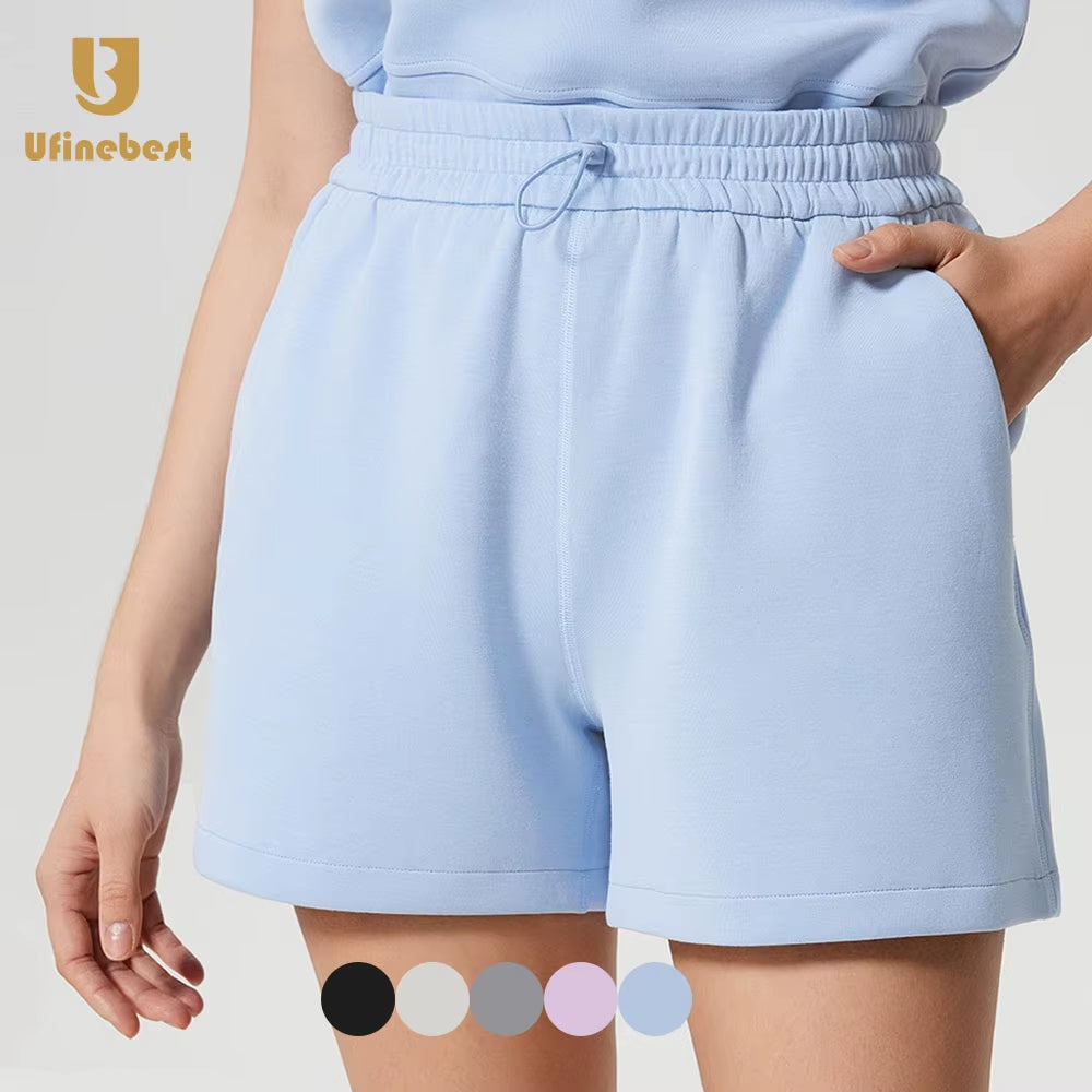 High Waist Sports Side Pockets Women'S Loose Drawstring Waistband Casual for Gym Running Shorts Wholesale Fitness Shorts