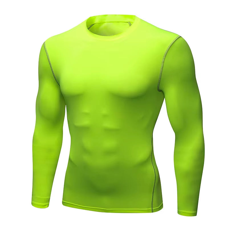 Wholesale Men'S Long Sleeve Fitness Thermal Gym Sport Compression T-Shirt Solid Pattern Sports Underwear for Weight Loss