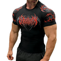 Gothic Metal Compression Shirt - Death Metal Logo Gym Tee