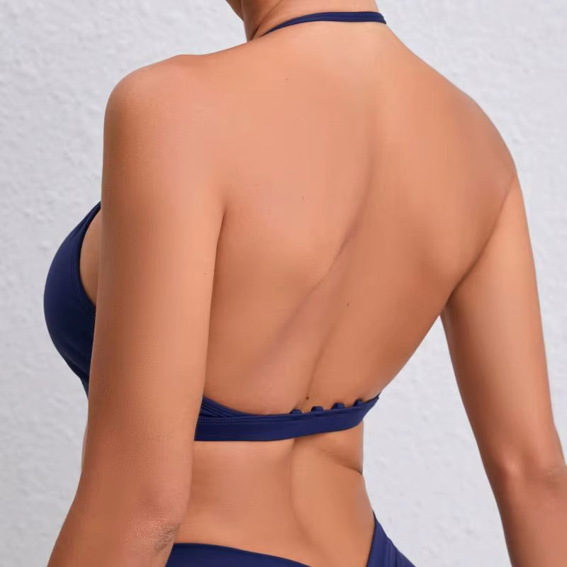 Roupa Academia Feminina Custom Logo High Support Halter Yoga Workout Gym Sports Bras for Women Fitness plus Size