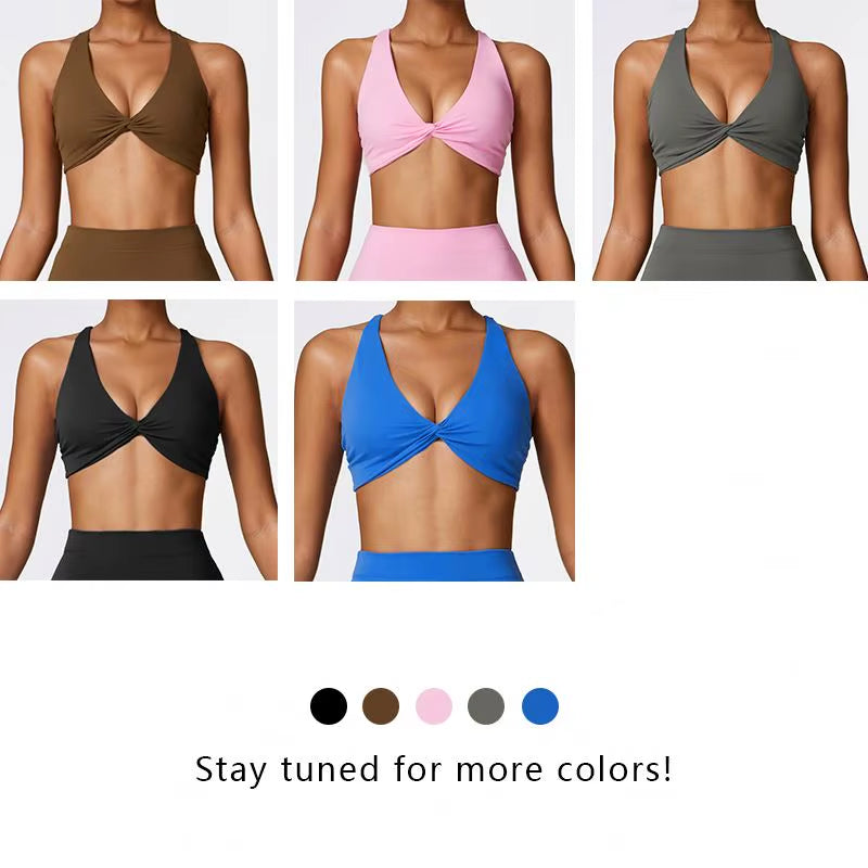 Quick Drying Gym Bra Custom Logo Gym Fitness Yoga Wear Sports Sexy Cross Back Backless Yoga Bra for Women