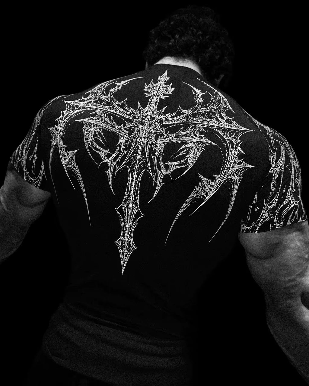 Men'S Compression Gothic Print Sports Top Stylish Quick-Dry Fitted Short Sleeve Gym T-Shirt for Running and Fitness Running