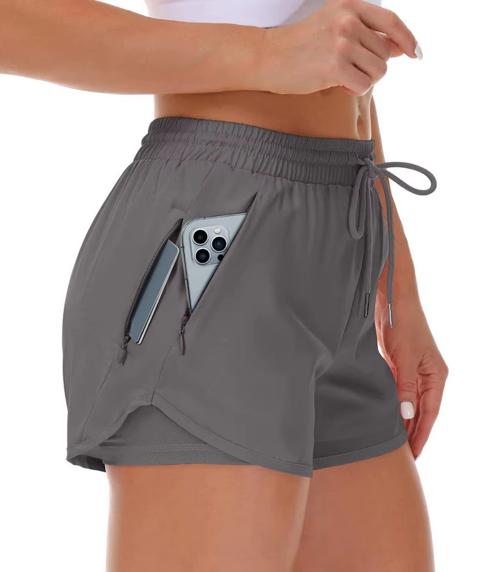 High Elastic Drawstring Woman Running Shorts Comfortable Women Active Wear Yoga Gym Shorts with Pockets