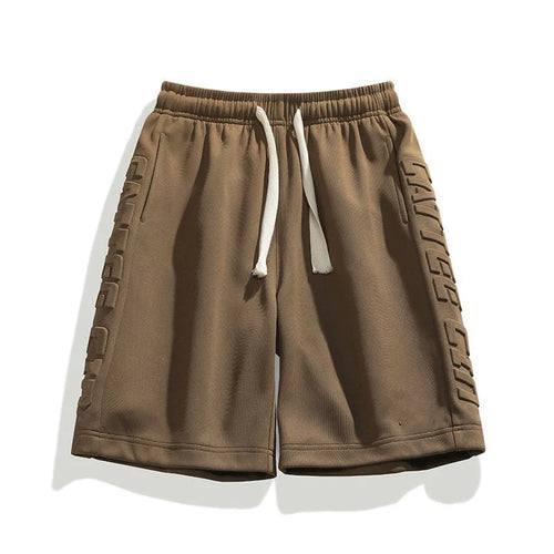 Custom 3D Embossed Logo Mens Shorts Mid Waist Elastic Closure Polyester/Cotton Material with Printed Pattern Decoration