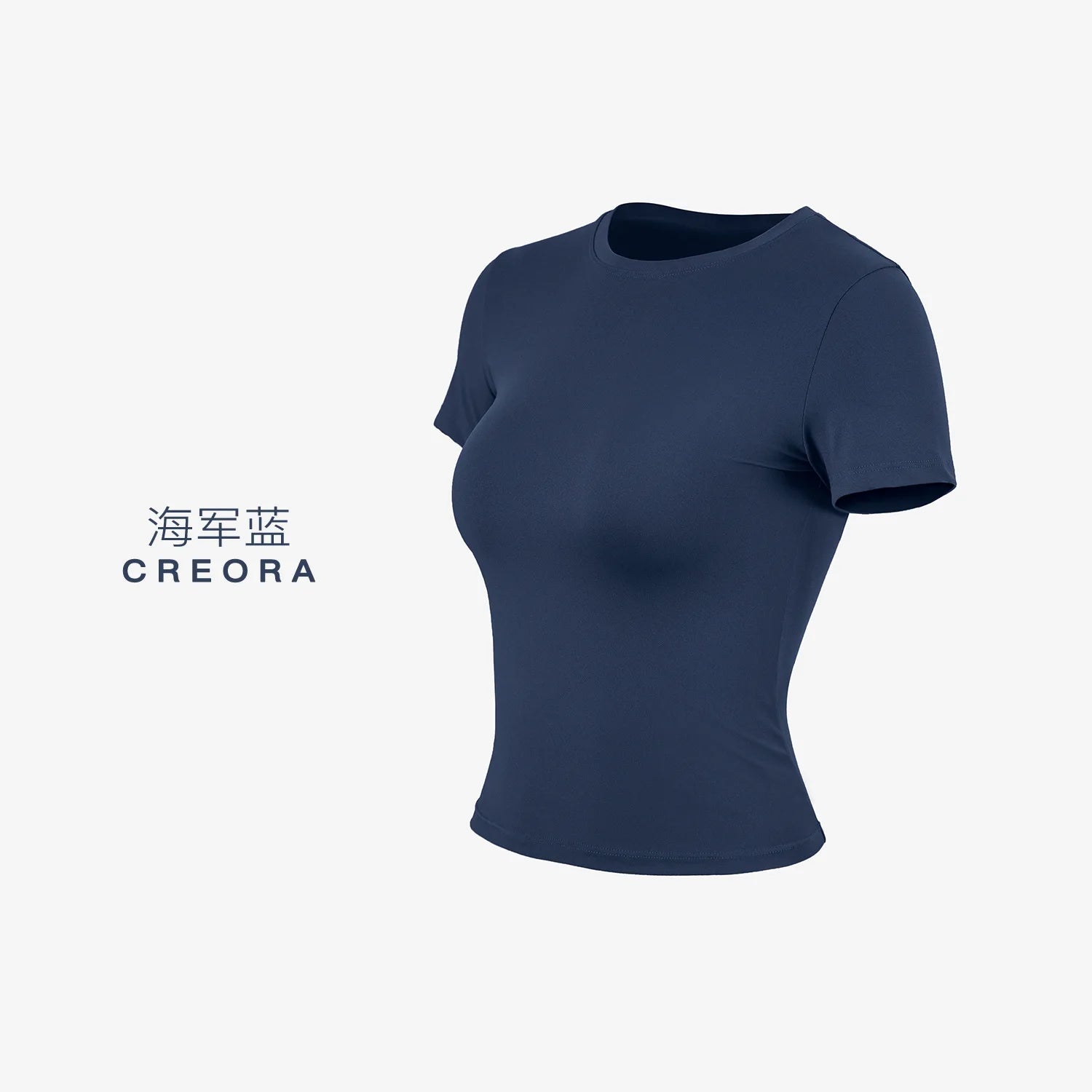 Solid Nude-Feel Yoga Top Casual Fitness T-Shirt Neck Slim Fit Quick-Drying Sports Cycling Short T Shirts for Summer