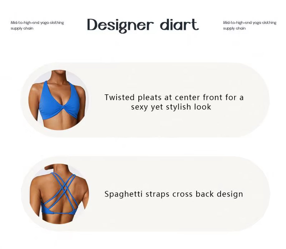 Quick Drying Gym Bra Custom Logo Gym Fitness Yoga Wear Sports Sexy Cross Back Backless Yoga Bra for Women