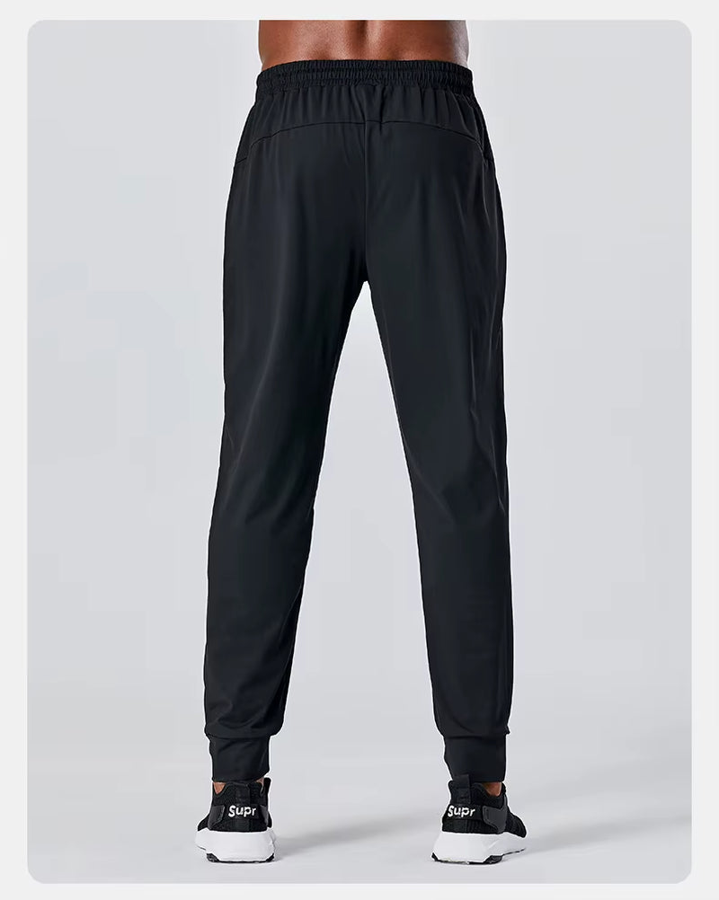 Men'S Sports Pants Quick Drying Fitness Gym Bottom Drawstring Leisure Running Sportswear Pants