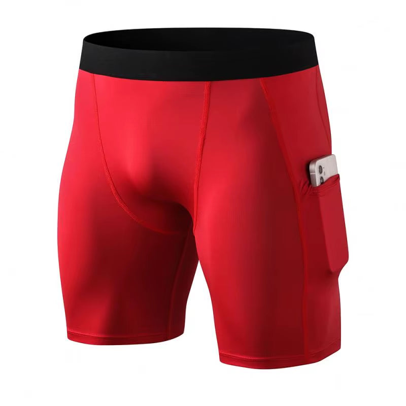 Custom Athletic Booty Compression Jogger Workout Sports Cycling Running Men Boxer Sweat Gym Biker Shorts with Pocket