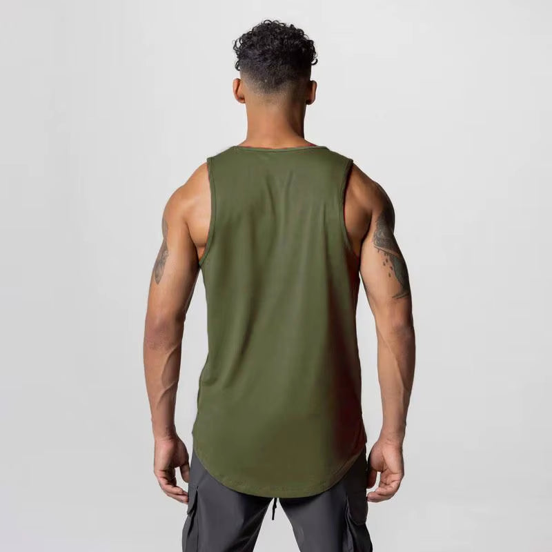 Wholesale Custom Logo High Quality Fashion Men Running Workout Mesh Vest Gym Tank Top Men Outdoor Fitness Tank Tops